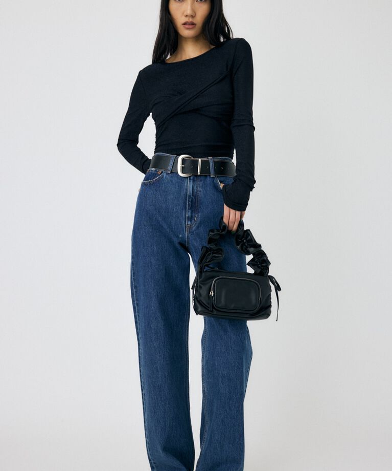 MOUSSY「CROSS GATHER SLIM トップス」|Tシャツ・カットソー|
