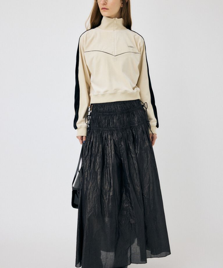 MOUSSY「SHIRRING ロングスカート」|スカート|BLK