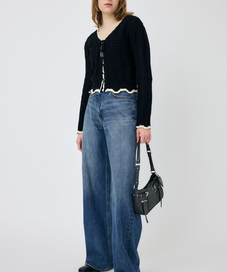 MOUSSY「OPEN STITCH レースアップニット」|ニット・セーター|