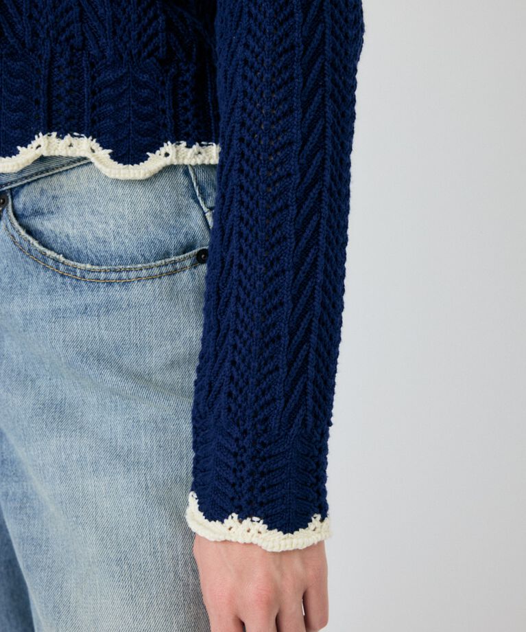 MOUSSY「OPEN STITCH レースアップニット」|ニット・セーター|