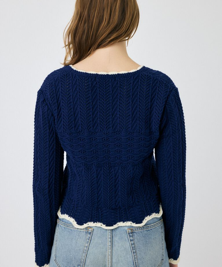 MOUSSY「OPEN STITCH レースアップニット」|ニット・セーター|