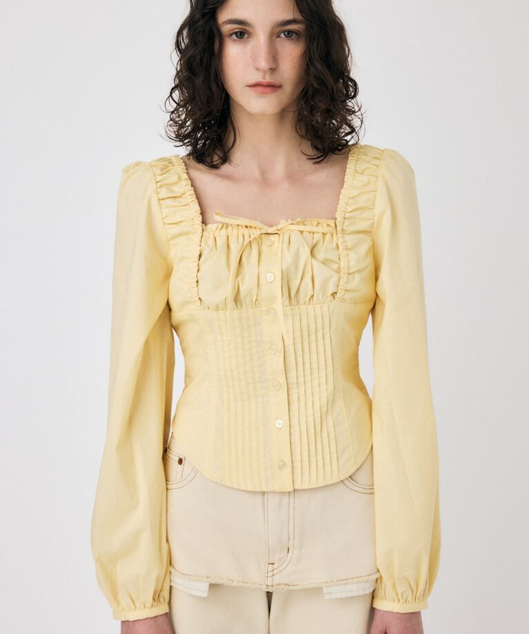 MOUSSY「PUFF SLEEVE CORSET FIT ブラウス」|シャツ・ブラウス|