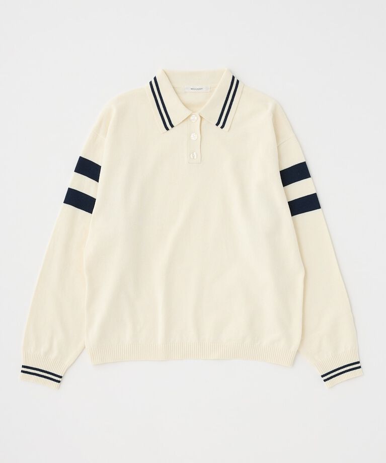 MOUSSY「RUGGER ニットポロ」|ニット・セーター|O/WHT1