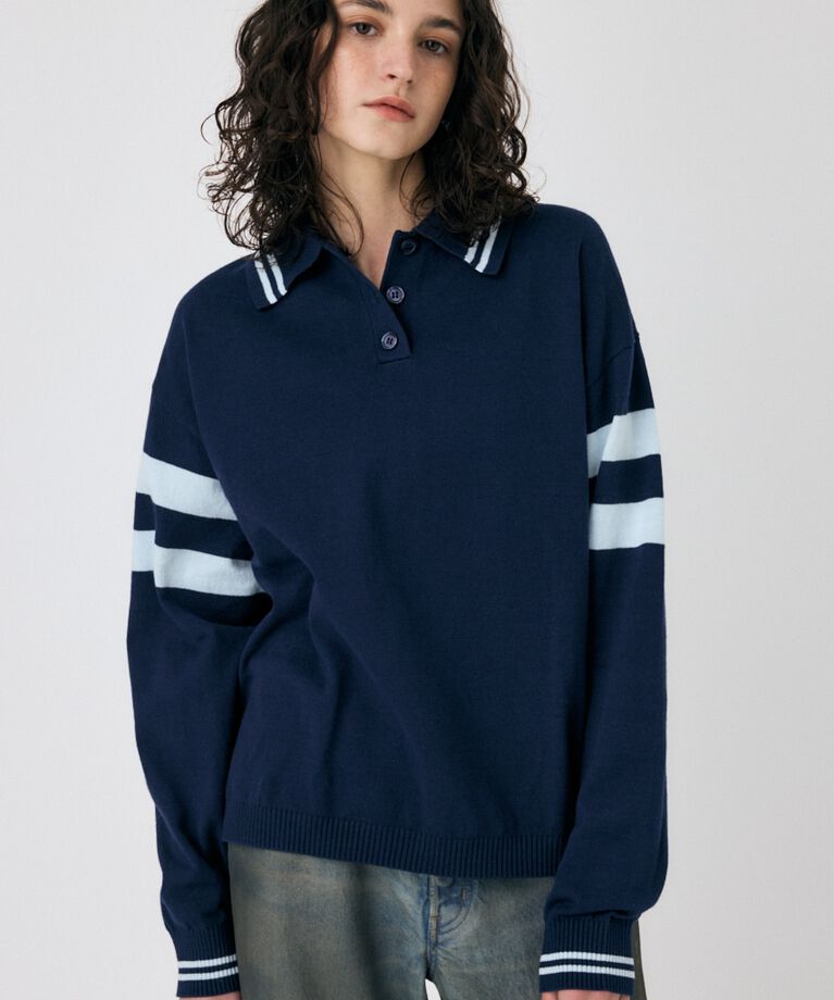 MOUSSY「RUGGER ニットポロ」|ニット・セーター|NVY