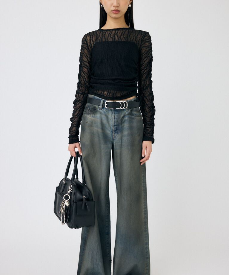 MOUSSY「SHIRRING レーストップス」|Tシャツ・カットソー|