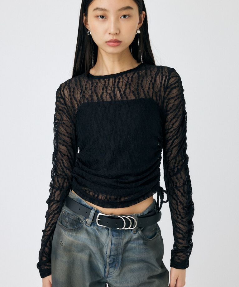 MOUSSY「SHIRRING レーストップス」|Tシャツ・カットソー|
