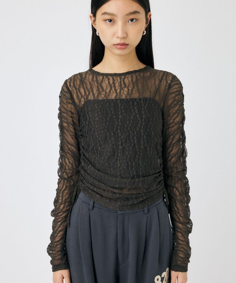 MOUSSY「SHIRRING レーストップス」|Tシャツ・カットソー|