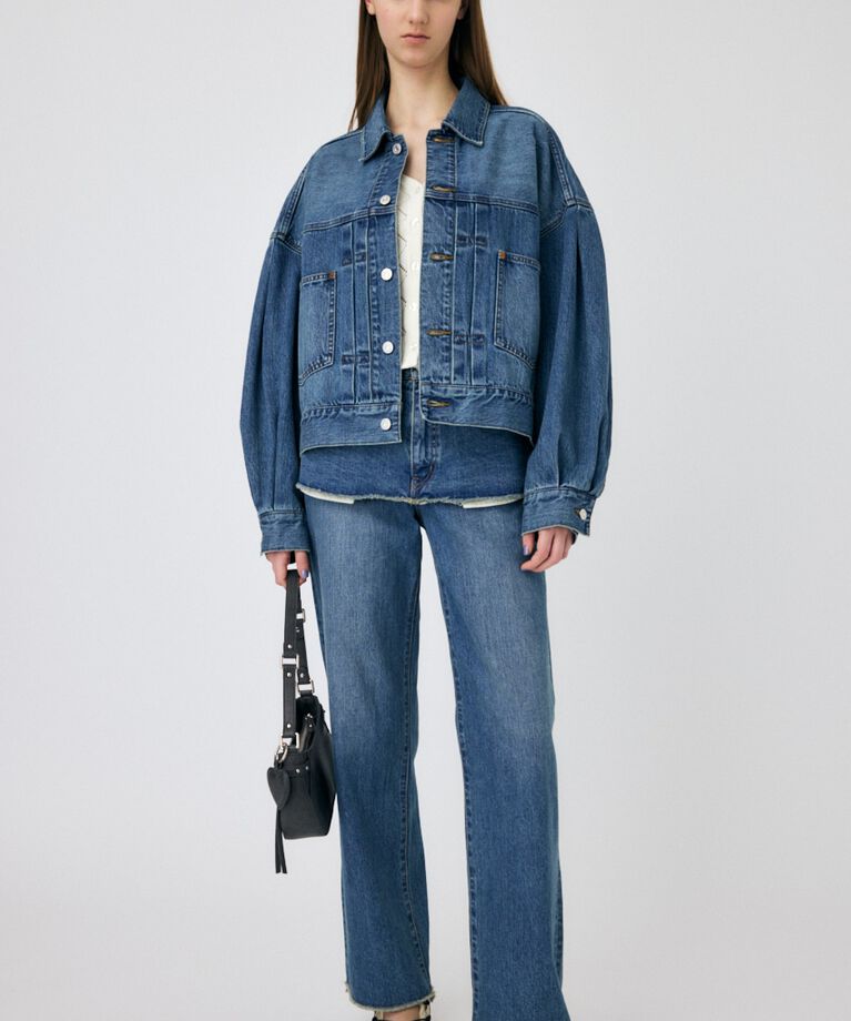 MOUSSY「TUCK SLEEVE デニムジャケット」|デニムジャケット|