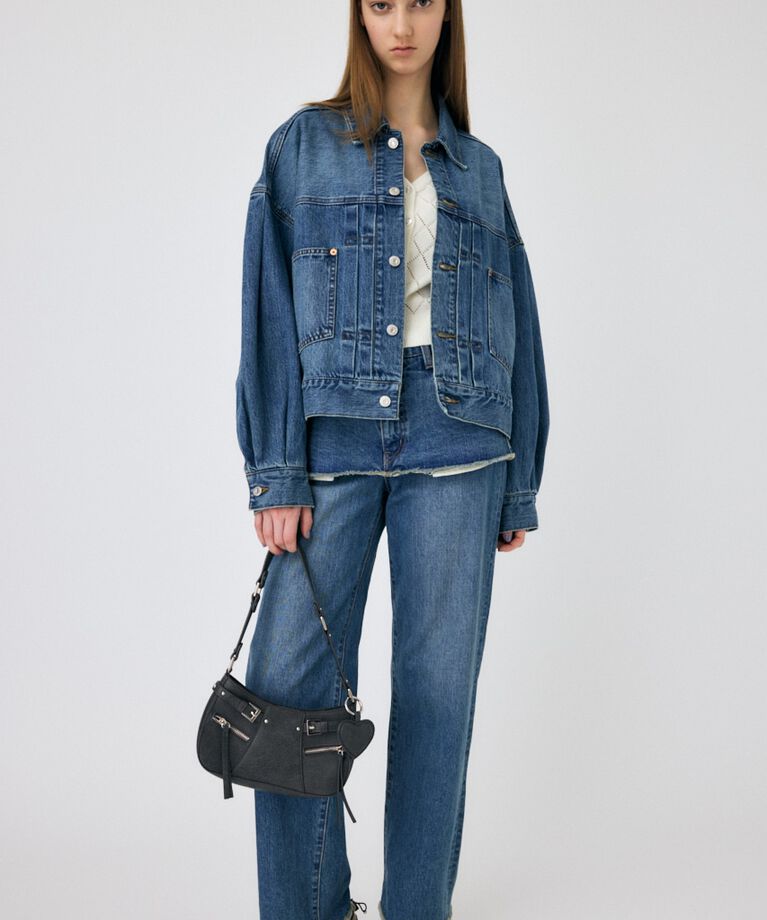 MOUSSY「TUCK SLEEVE デニムジャケット」|デニムジャケット|