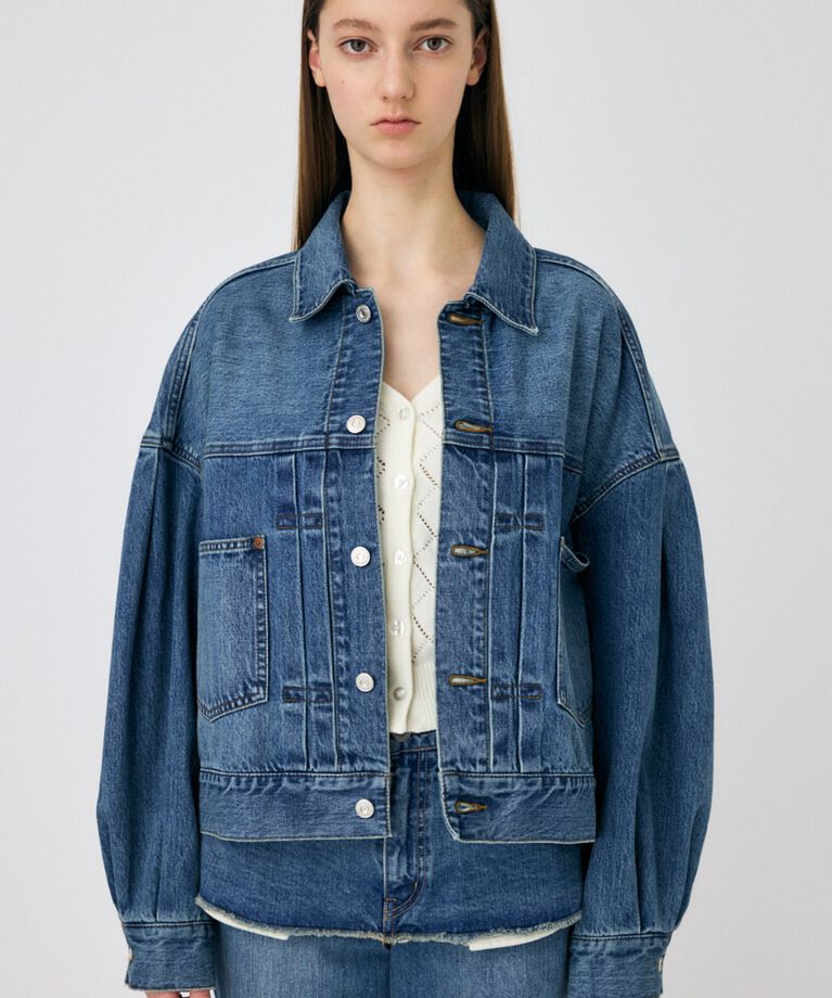 MOUSSY「TUCK SLEEVE デニムジャケット」|デニムジャケット|