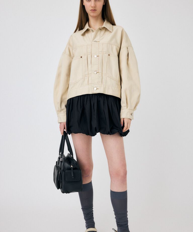 MOUSSY「TUCK SLEEVE デニムジャケット」|デニムジャケット|