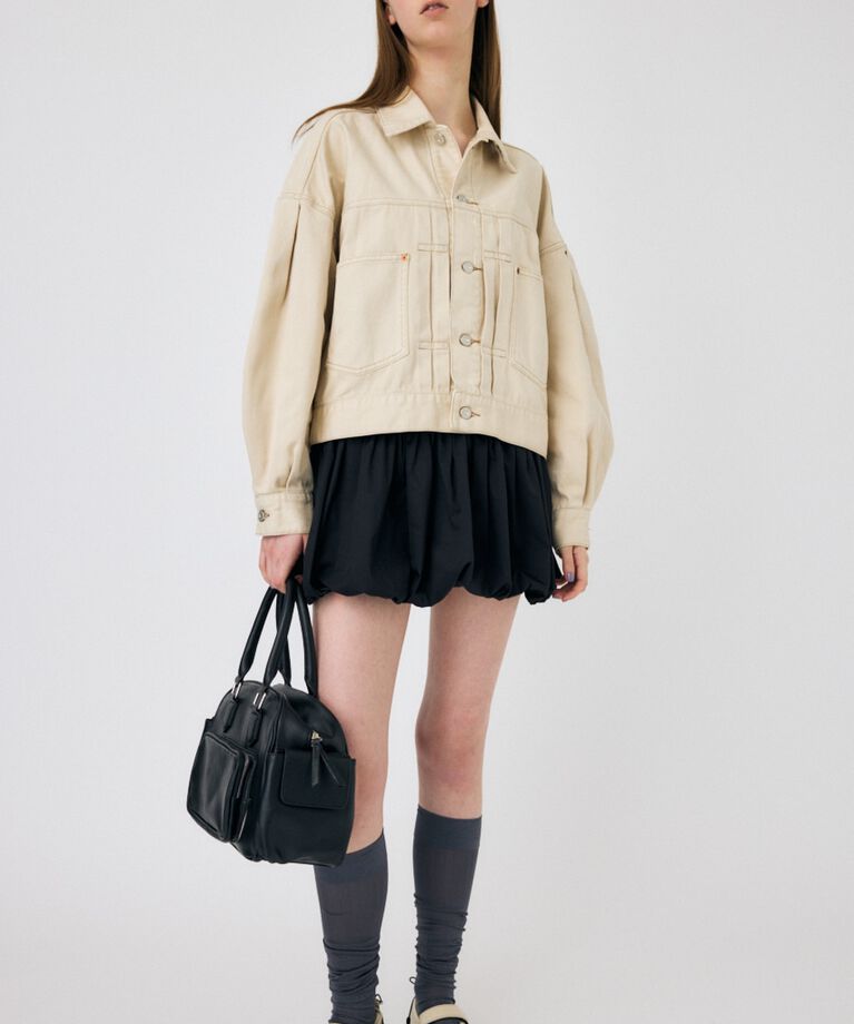 MOUSSY「TUCK SLEEVE デニムジャケット」|デニムジャケット|