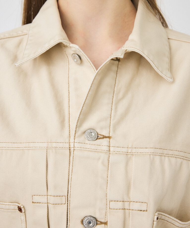 MOUSSY「TUCK SLEEVE デニムジャケット」|デニムジャケット|