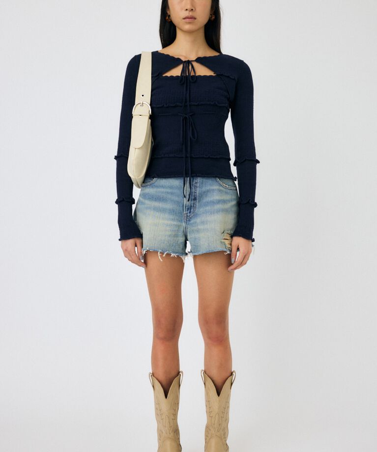 MOUSSY「BOW DESIGN ニットトップス」|ニット・セーター|