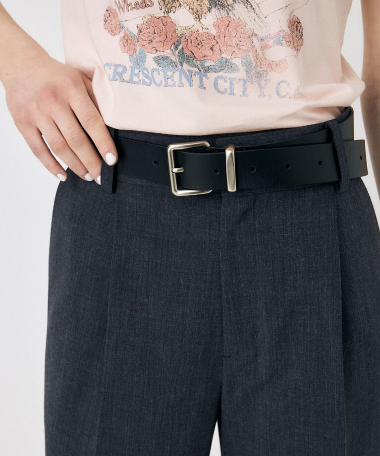 MOUSSY「ORDINARY SPLIT レザーベルト」|ベルト|BLK