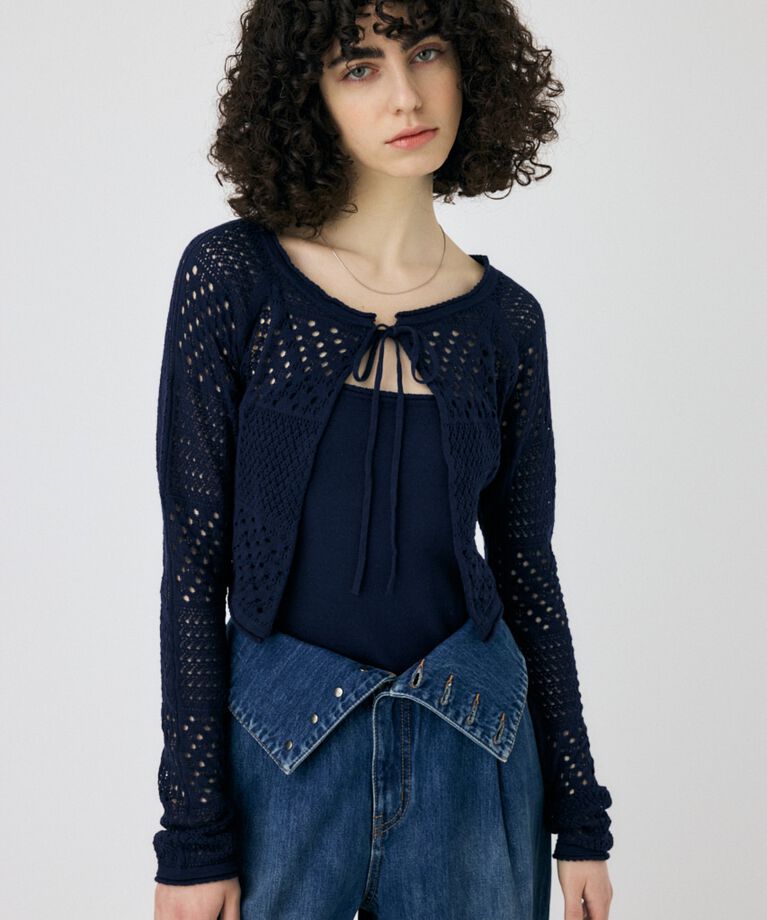 MOUSSY「OPENWORK KNIT アンサンブル」|ニット・セーター|NVY