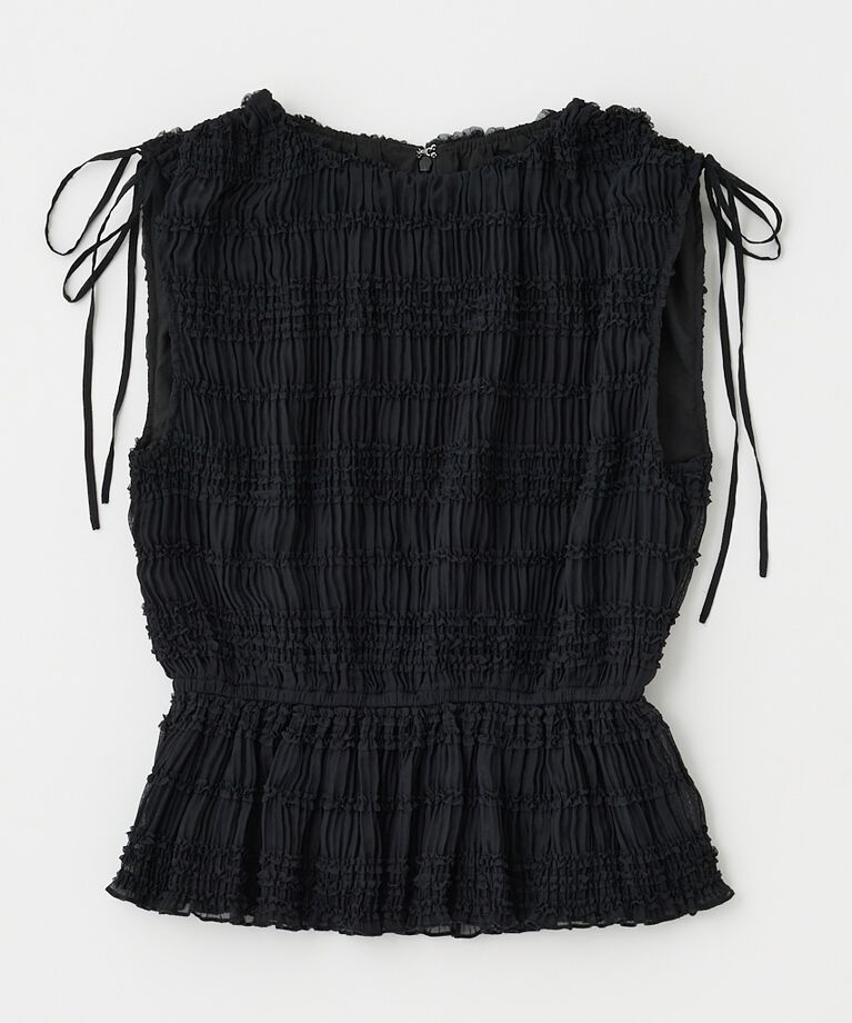 MOUSSY「FRILL CHIFFON ブラウス」|シャツ・ブラウス|BLK