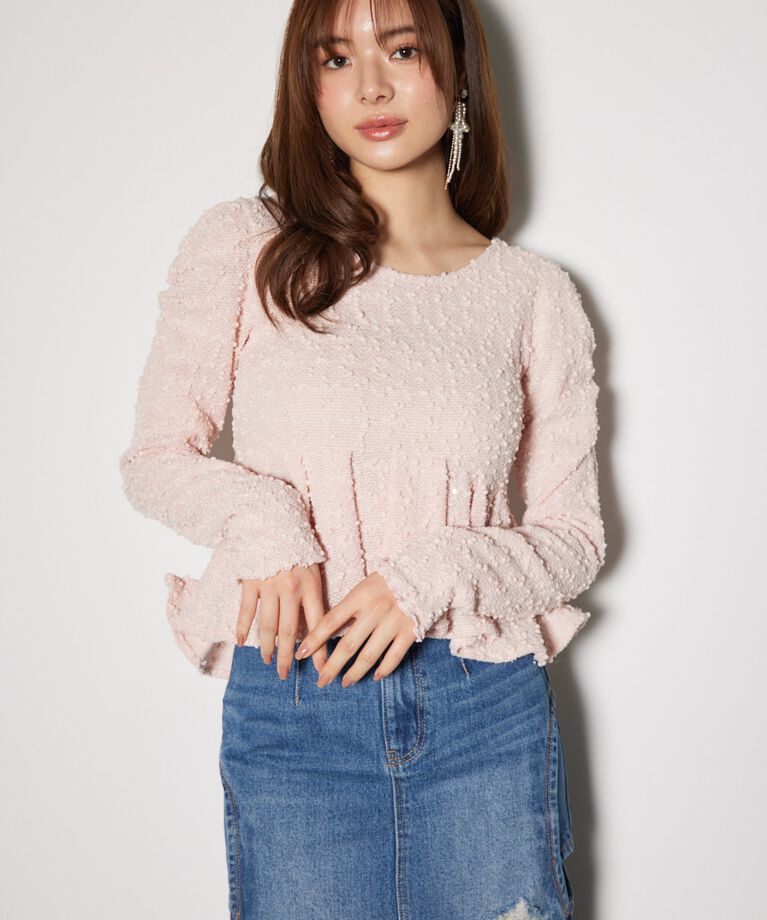 rienda「カットレースペプラムトップス」|Tシャツ・カットソー|