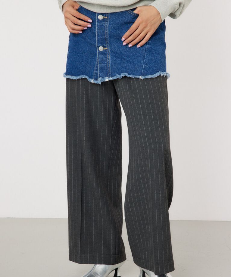 RODEO CROWNS「デニムスカート レイヤード スラックス」|その他|GRY