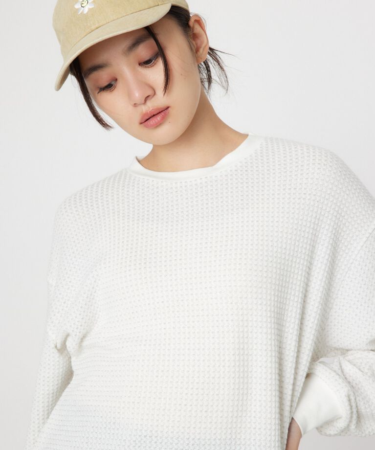 RODEO CROWNS「ラメワッフルトップス」|Tシャツ・カットソー|