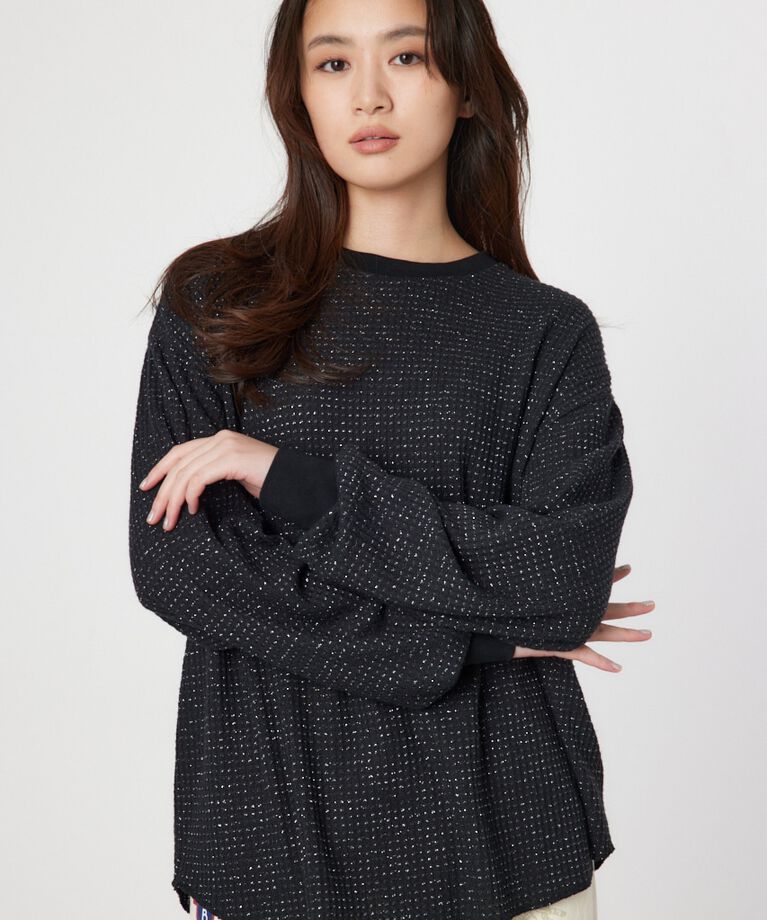 RODEO CROWNS「ラメワッフルトップス」|Tシャツ・カットソー|