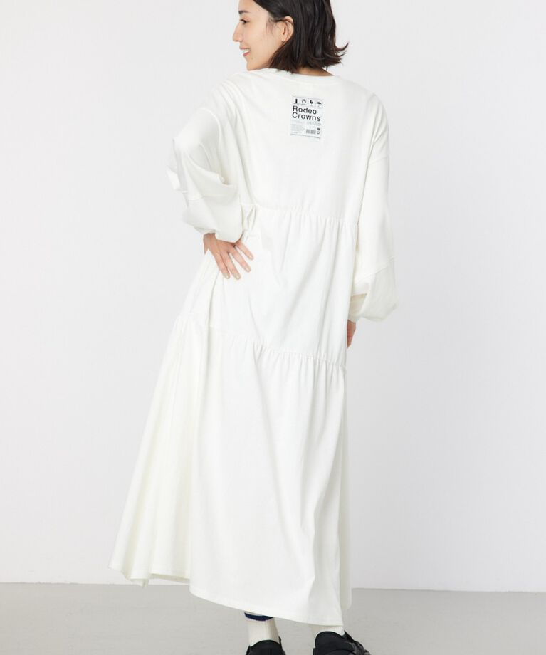 RODEO CROWNS「ネームパッチティアードマキシワンピース」|ワンピース|O/WHT1