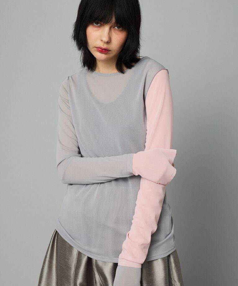 HeRIN.CYE「Crew neck mesh inner tops」|Tシャツ・カットソー|