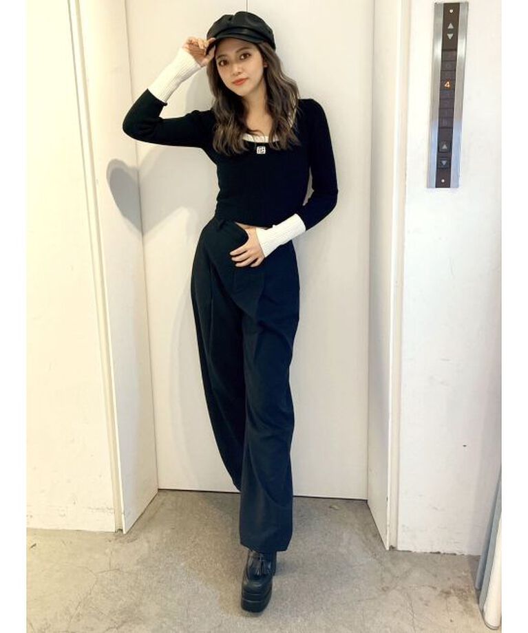GYDA「ハイウエストタックワイドスラックスパンツ」|その他|