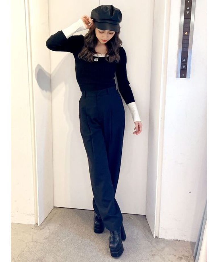 GYDA「ハイウエストタックワイドスラックスパンツ」|その他|