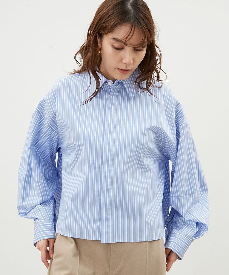 Mila Owen「前後2wayボリューム構築スリーブシャツ」|シャツ・ブラウス|STRIPE