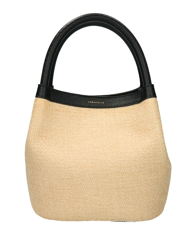 IMPORT SELECT「【LORISTELLA】レザーハンドルラフィアハンドバッグ(Q56510)」|ハンドバッグ|