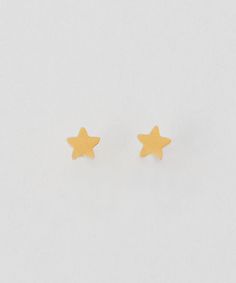 Phoebe「【金属アレルギー対応】フラットスターピアス/サージカルステンレス」|ピアス|ゴールド