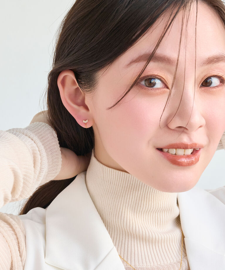 Phoebe「【痛くないシリーズ】グレインパールハートライトフィットイヤリング　ゴールド」|イヤリング|