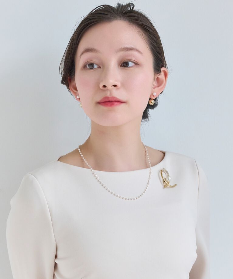 Phoebe「バックモチーフイヤリング　パール×メタル」|イヤリング|