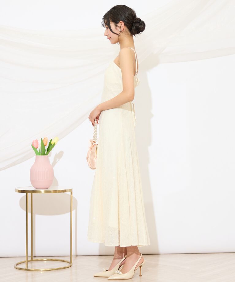 WILLSELECTION「スパンコールレースワンピース」|ドレス|