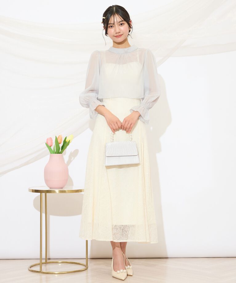 WILLSELECTION「スパンコールレースワンピース」|ドレス|