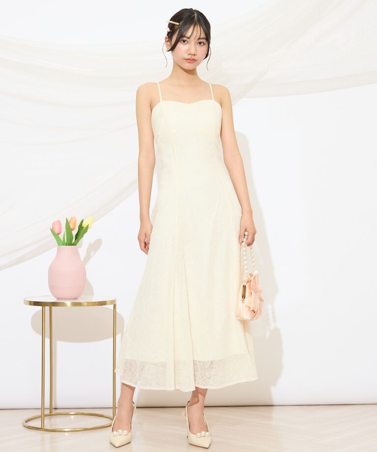 WILLSELECTION「スパンコールレースワンピース」|ドレス|
