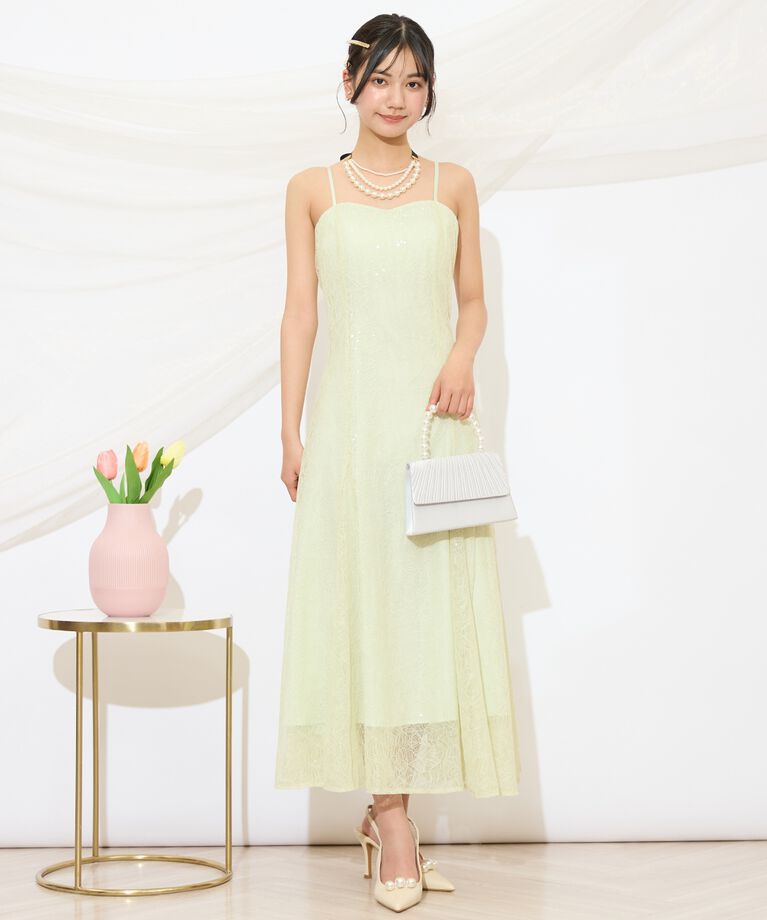 WILLSELECTION「スパンコールレースワンピース」|ドレス|