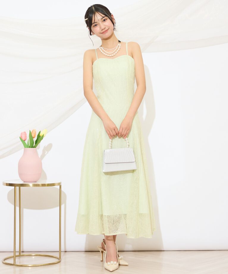 WILLSELECTION「スパンコールレースワンピース」|ドレス|