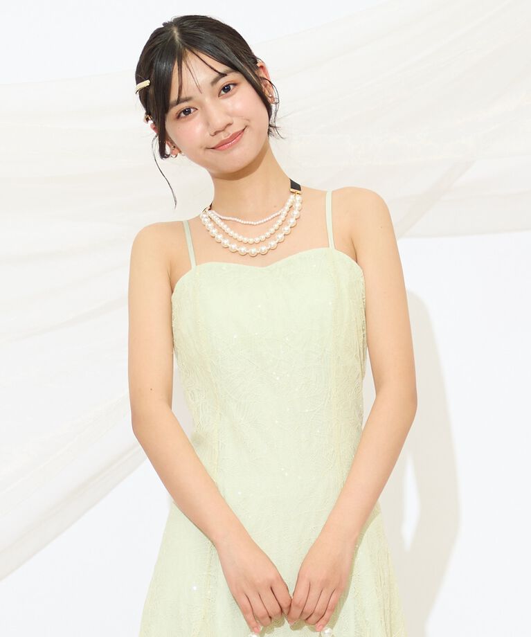 WILLSELECTION「スパンコールレースワンピース」|ドレス|