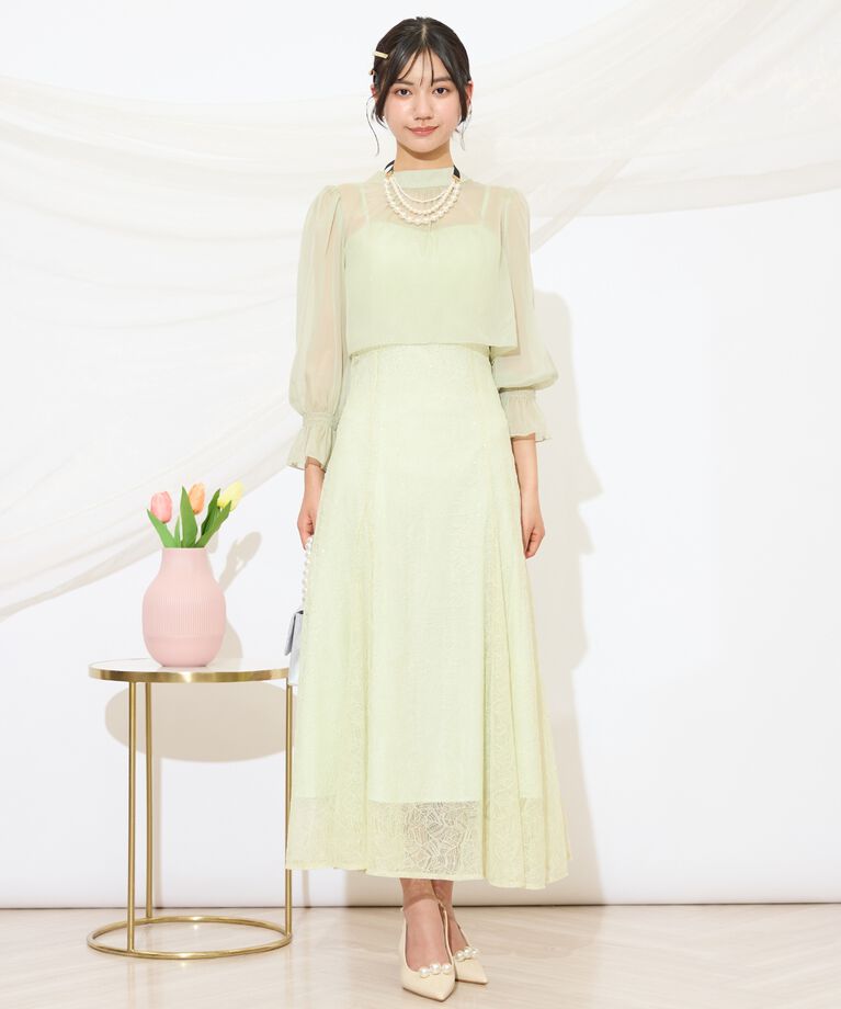 WILLSELECTION「スパンコールレースワンピース」|ドレス|