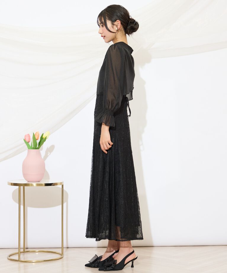 WILLSELECTION「スパンコールレースワンピース」|ドレス|