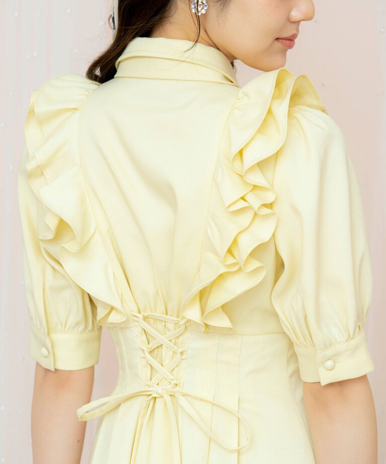 WILLSELECTION「ラッフルリボンタイシャツワンピース」|ワンピース|