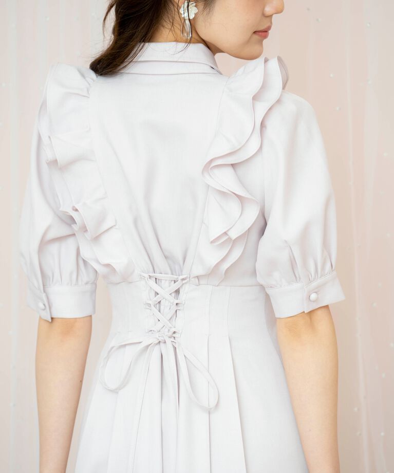 WILLSELECTION「ラッフルリボンタイシャツワンピース」|ワンピース|