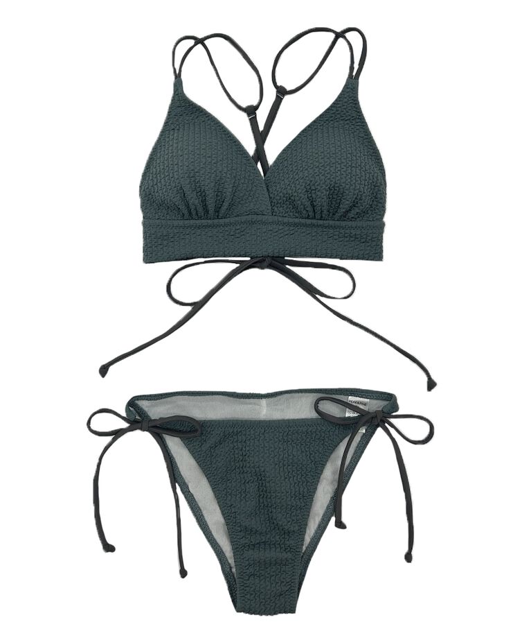PEAK&PINE「ワッフルニット素材クロス三角ビキニ」|ビキニ|