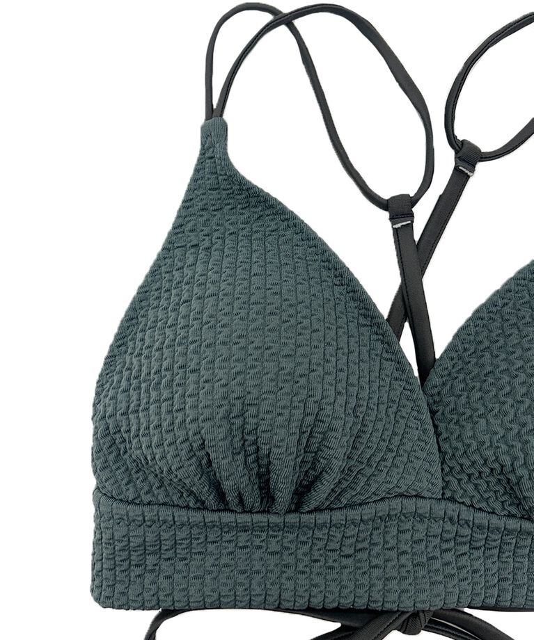 PEAK&PINE「ワッフルニット素材クロス三角ビキニ」|ビキニ|