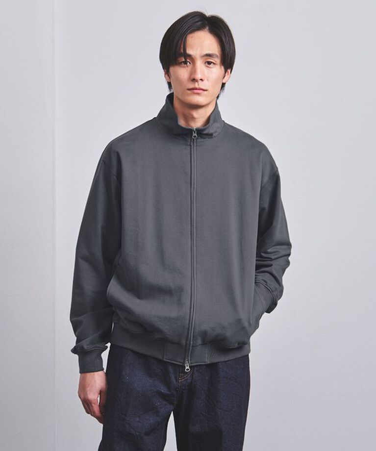 UNITED ARROWS「ピーチスキン スタンド ジップアップ スウェット」|スウェット・ジャージ|DK.GRAY