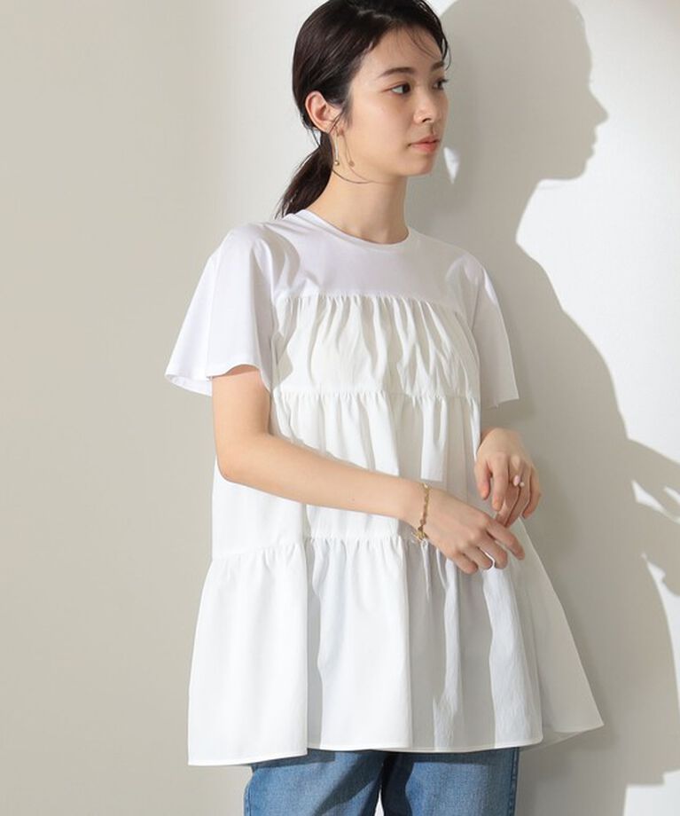 Demi-Luxe BEAMS 「コンビ ティアード プルオーバー」|シャツ・ブラウス|