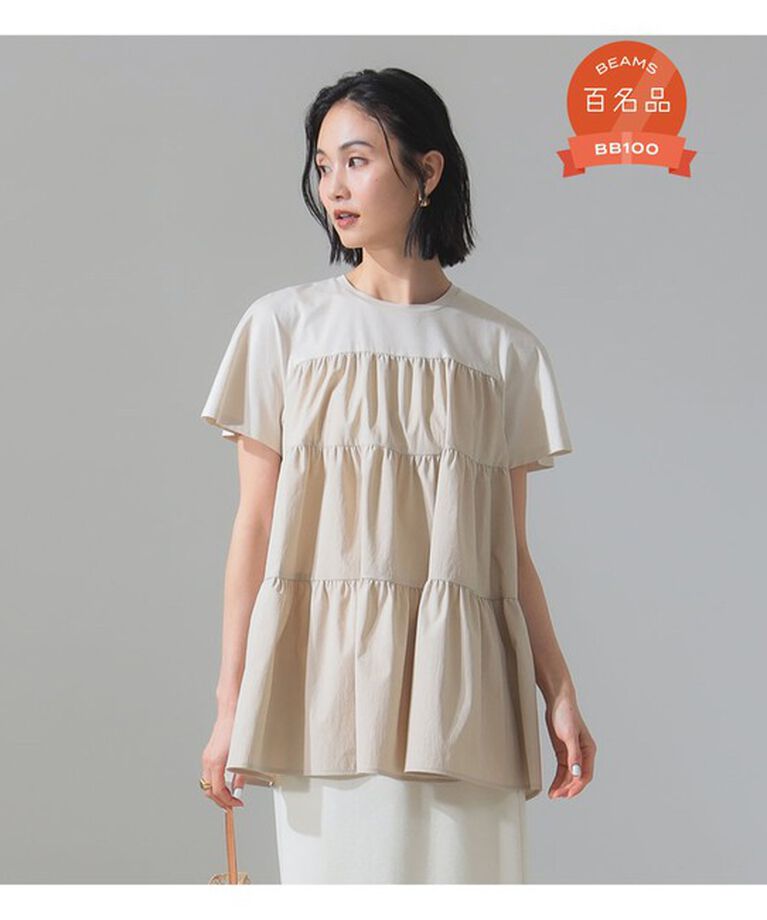 Demi-Luxe BEAMS 「コンビ ティアード プルオーバー」|シャツ・ブラウス|LATTE