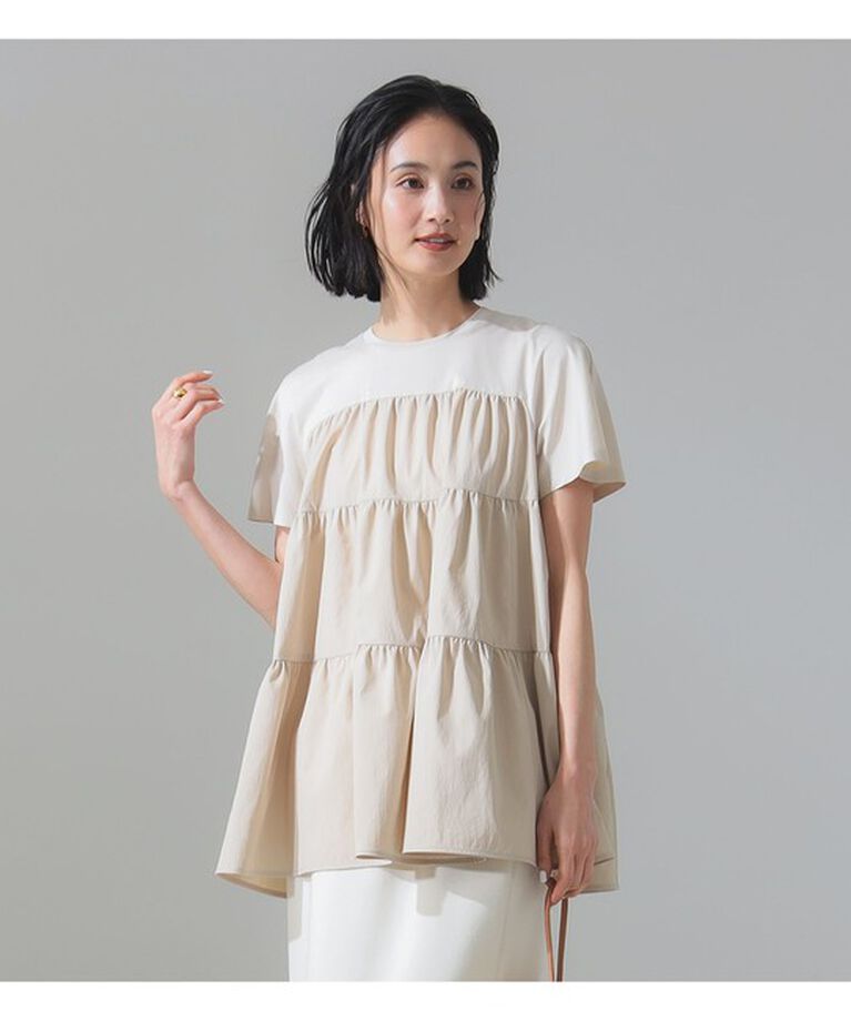 Demi-Luxe BEAMS 「コンビ ティアード プルオーバー」|シャツ・ブラウス|